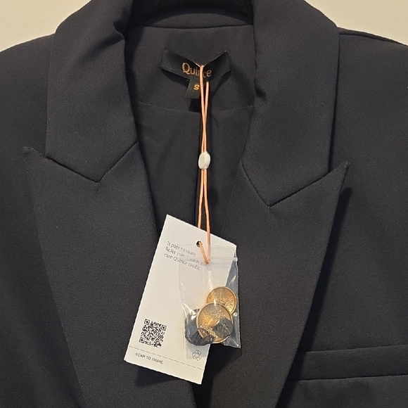 Quince Black Blazer with Gold Buttons - Picture 2 of 8